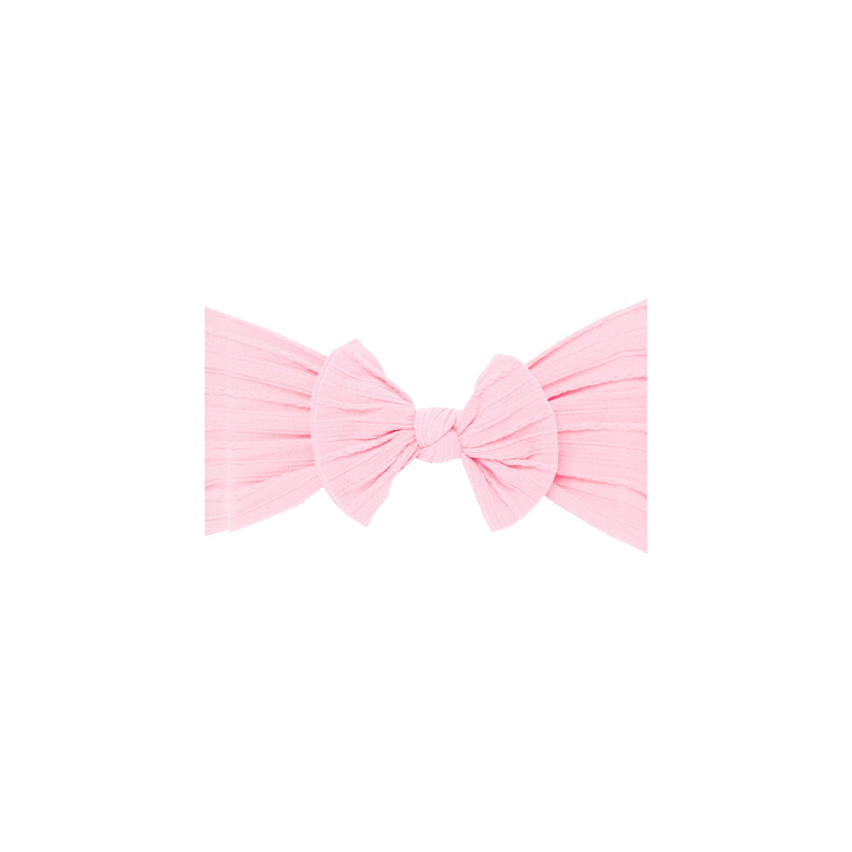 Bowie single bow cable knit baby headband in peony