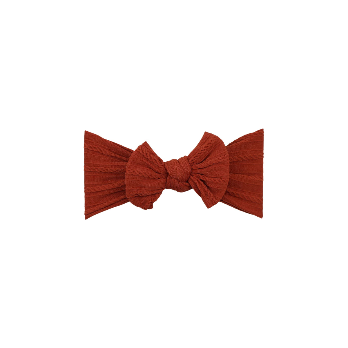 Bowie single bow cable knit baby headband in rouge