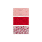 Set 11 cable knit single bow baby headband 3-piece set on white background