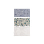 Set 6 cable knit single bow baby headband 3-piece set on white background