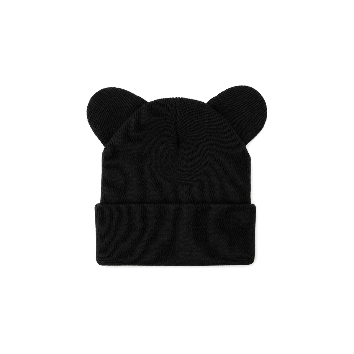 Bruno bear ear knit baby beanie in black