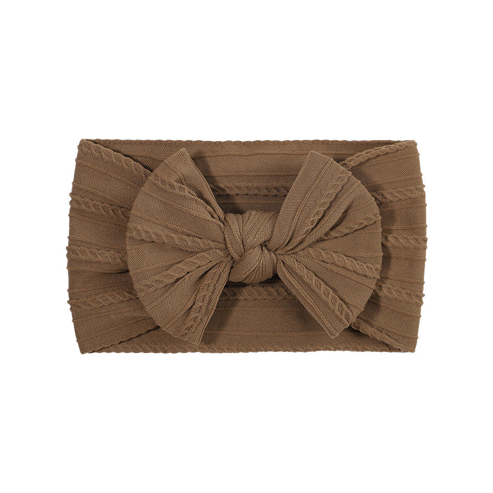 Bowie Bow Single Cable Knit Headband in 38 Colours