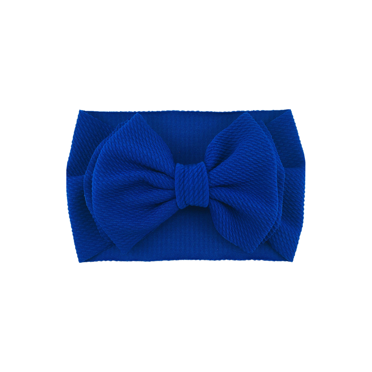 Coco big bow baby headband in cornflower blue, a deep electric royal blue, wide textured headwrap with oversized bow, Sommerfugl Kids