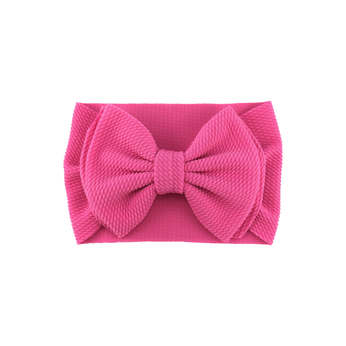 Coco big bow baby headband in fuchsia, a punchy hot pink, wide textured headwrap with oversized bow, Sommerfugl Kids