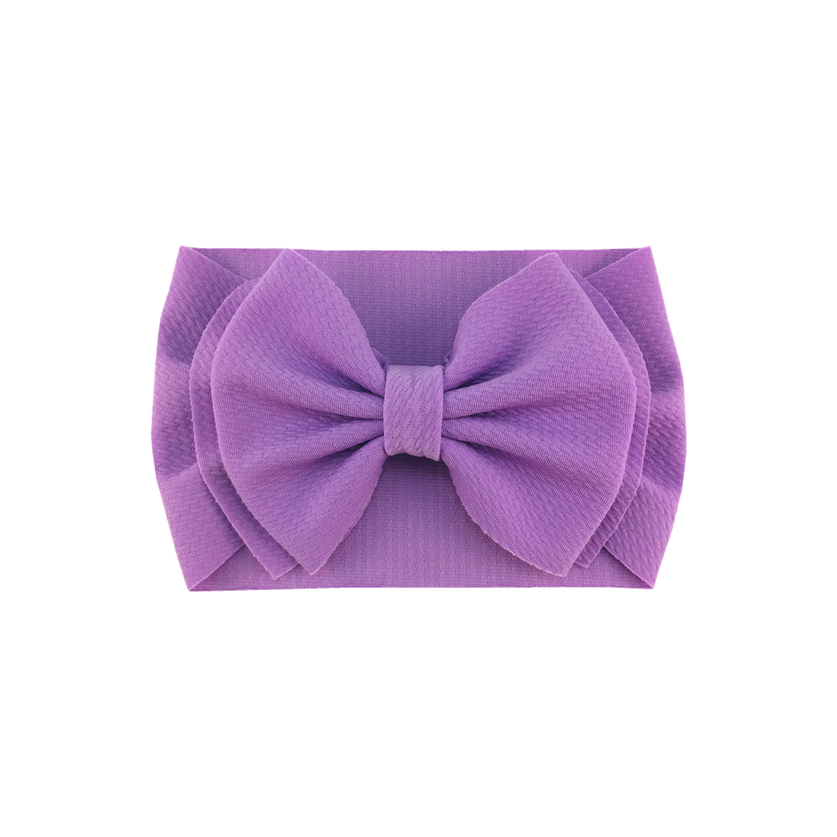 Coco big bow baby headband in lilac, a bright violet lilac, wide textured headwrap with oversized bow, Sommerfugl Kids