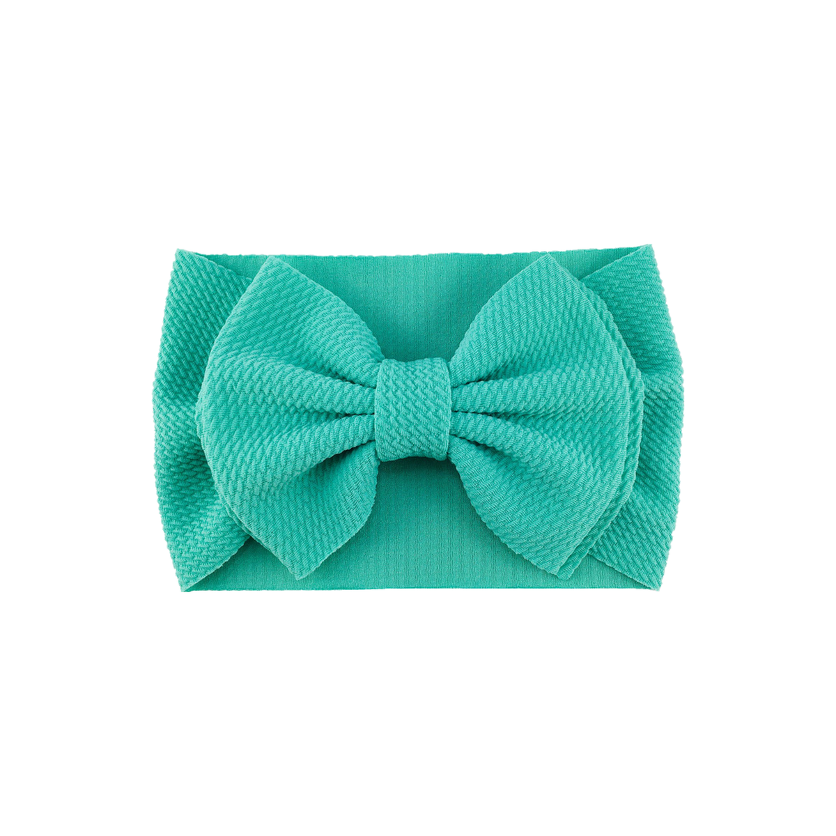 Coco big bow baby headband in mint green, a bright turquoise mint, wide textured headwrap with oversized bow, Sommerfugl Kids