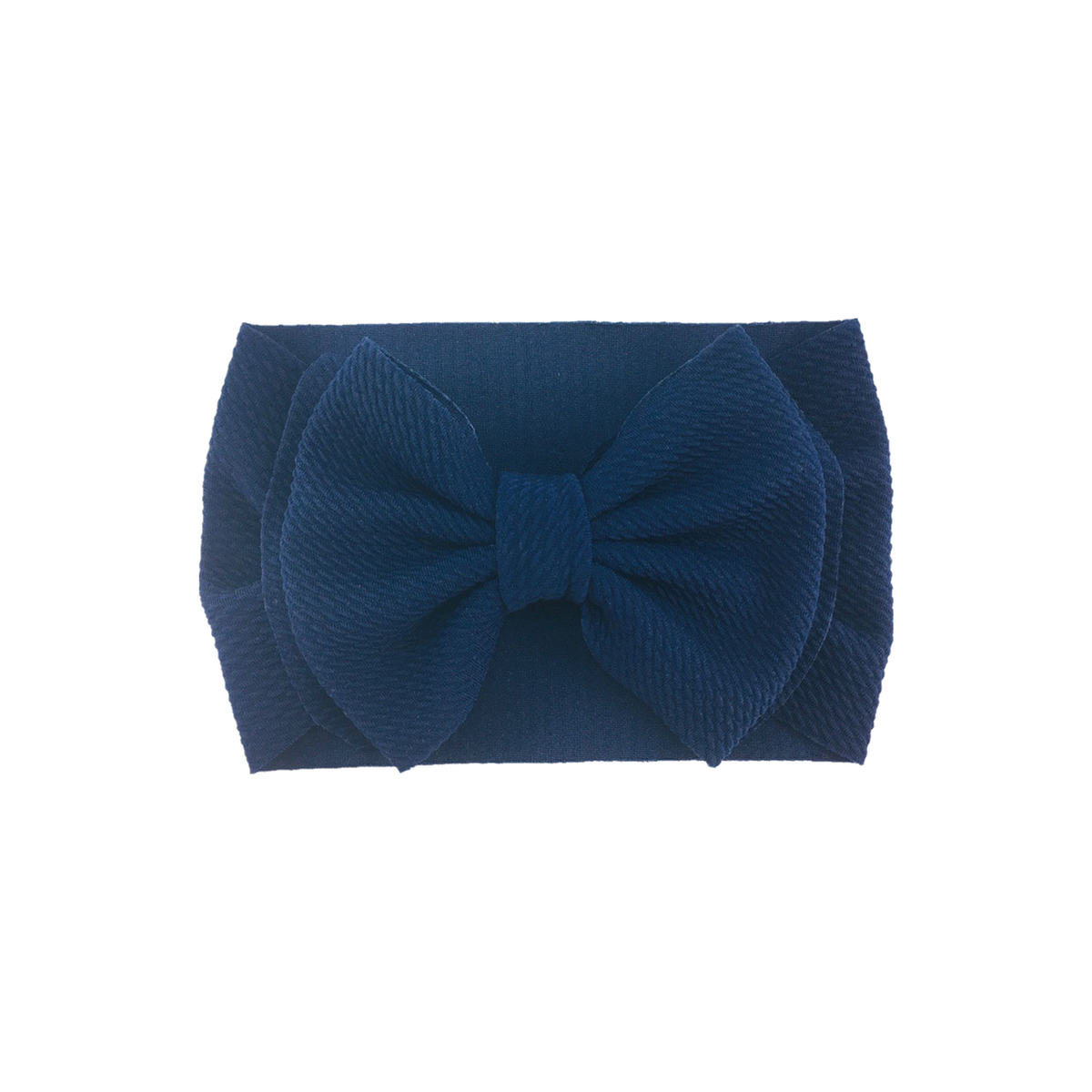 Coco big bow baby headband in navy, a deep classic navy, wide textured headwrap with oversized bow, Sommerfugl Kids