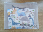 Sommerfugl Kids dinosaur friends baby smock bib in reusable pouch, waterproof long sleeve feeding smock with playful dinosaur design