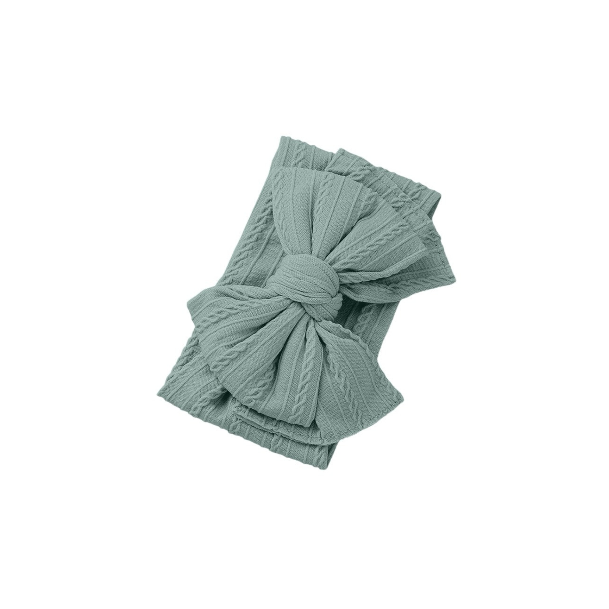 Bowie Cable Knit Double Bow Headband — baby headband product styling