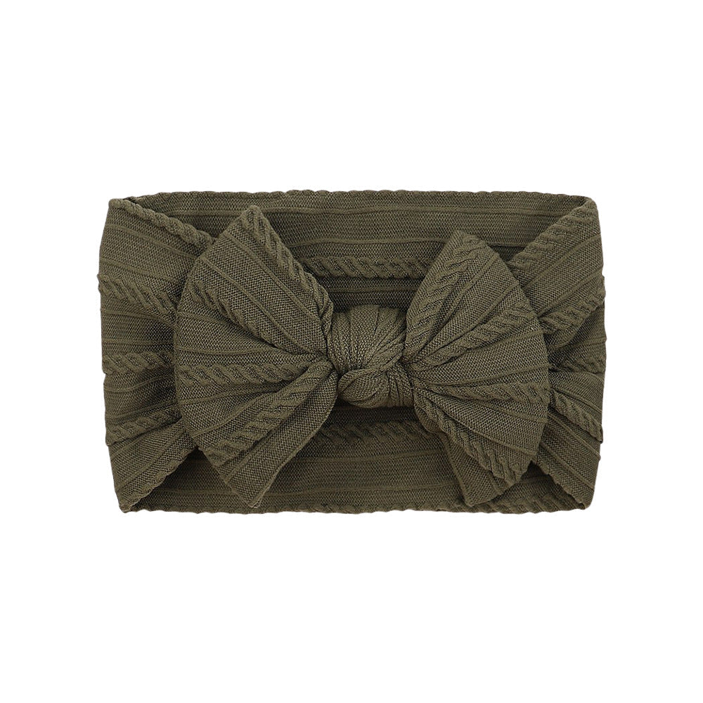 Bowie Bow Single Cable Knit Headband in 38 Colours