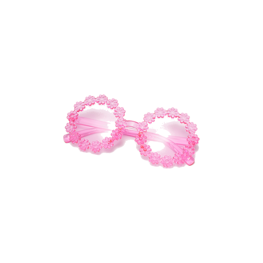 Flossie daisy baby sunglasses in pink, round pink frames ringed with little daisies, Sommerfugl Kids