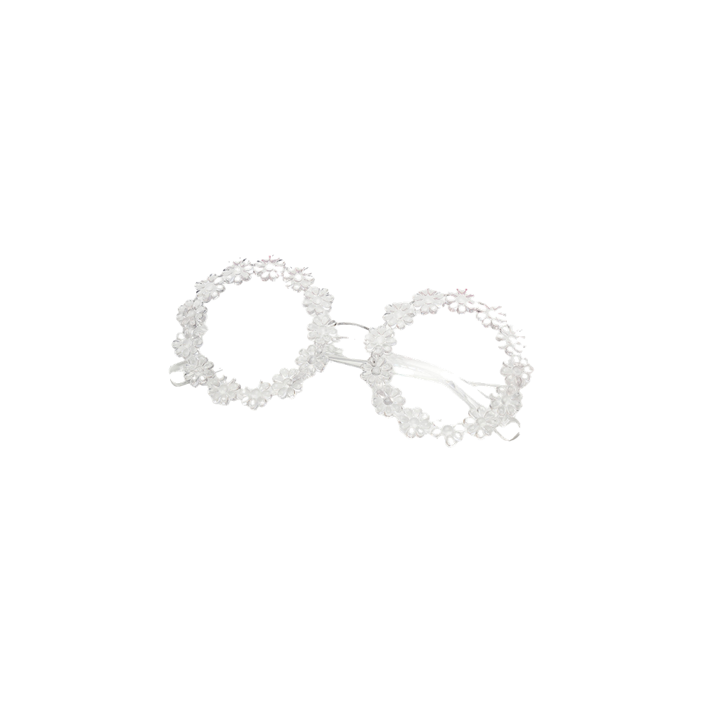 Flossie daisy baby sunglasses in white, round clear frames ringed with little daisies, Sommerfugl Kids
