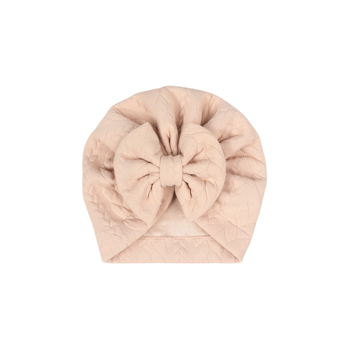 Gigi bow baby turban in coral, soft coral peach