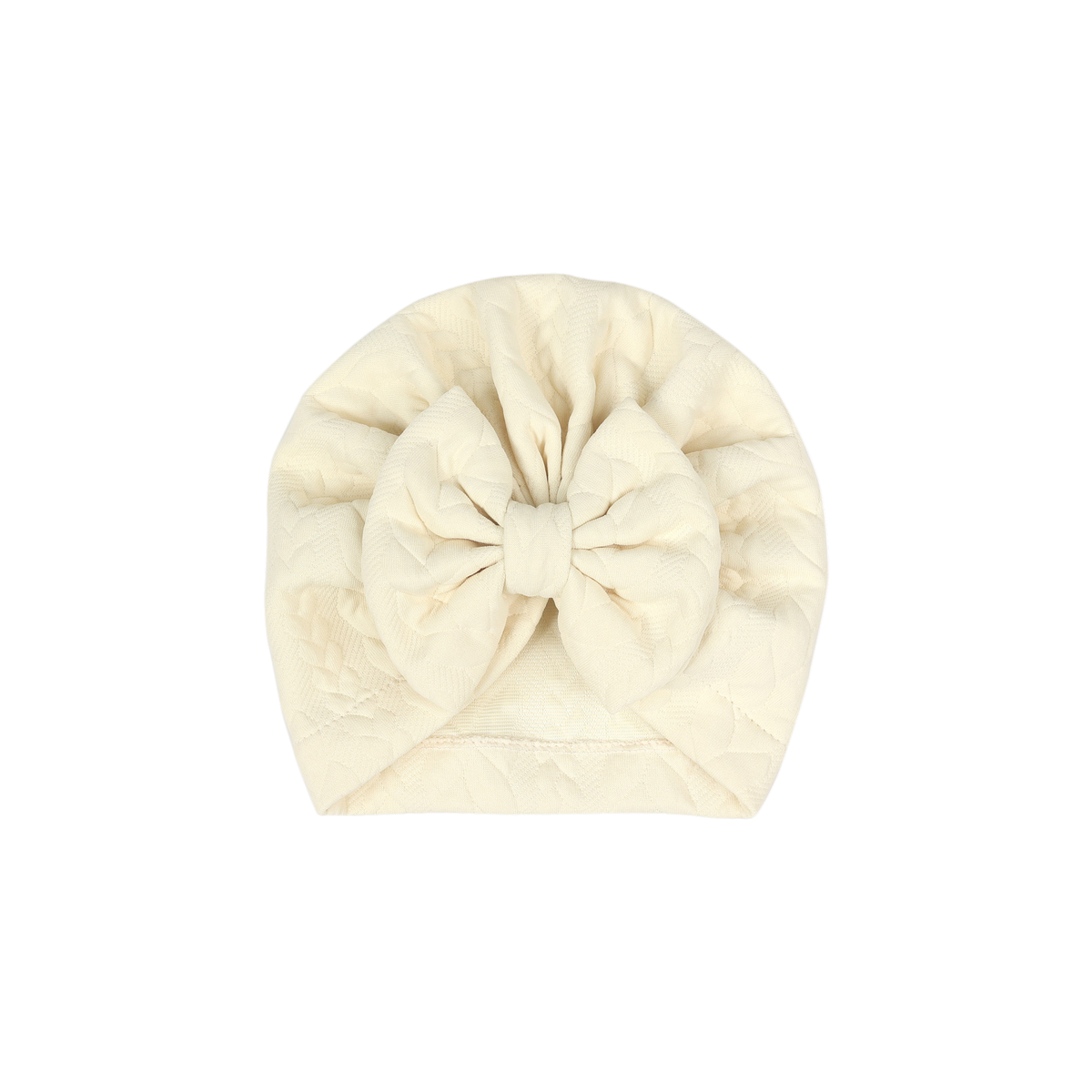 Gigi bow baby turban in ivory, creamy ivory