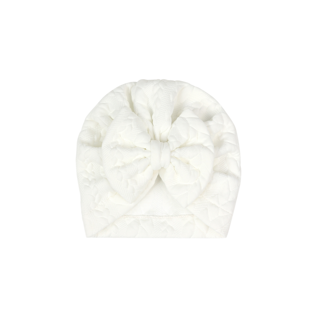 Gigi bow baby turban in white, bright white