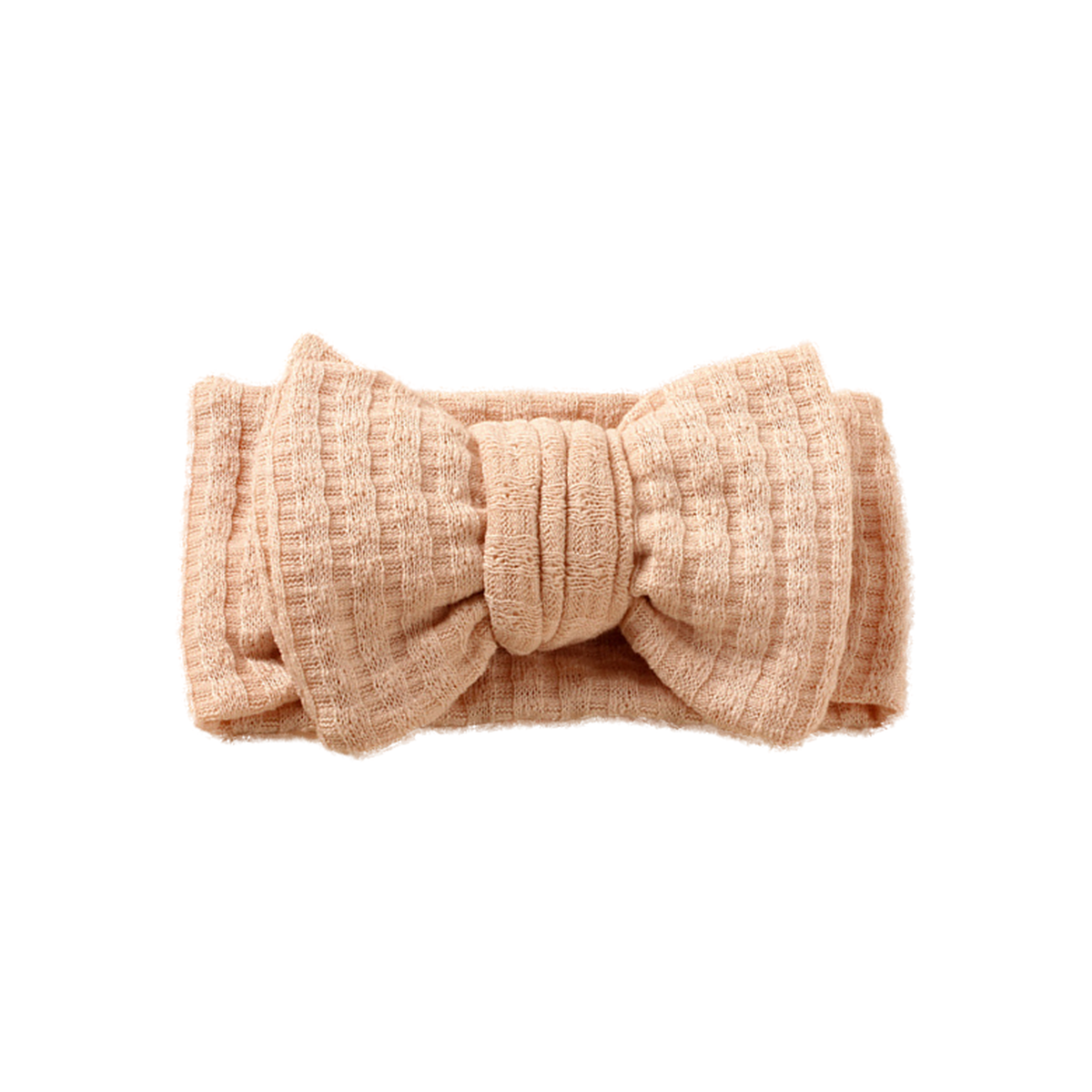 Juniper waffle knit baby bow headband in beige