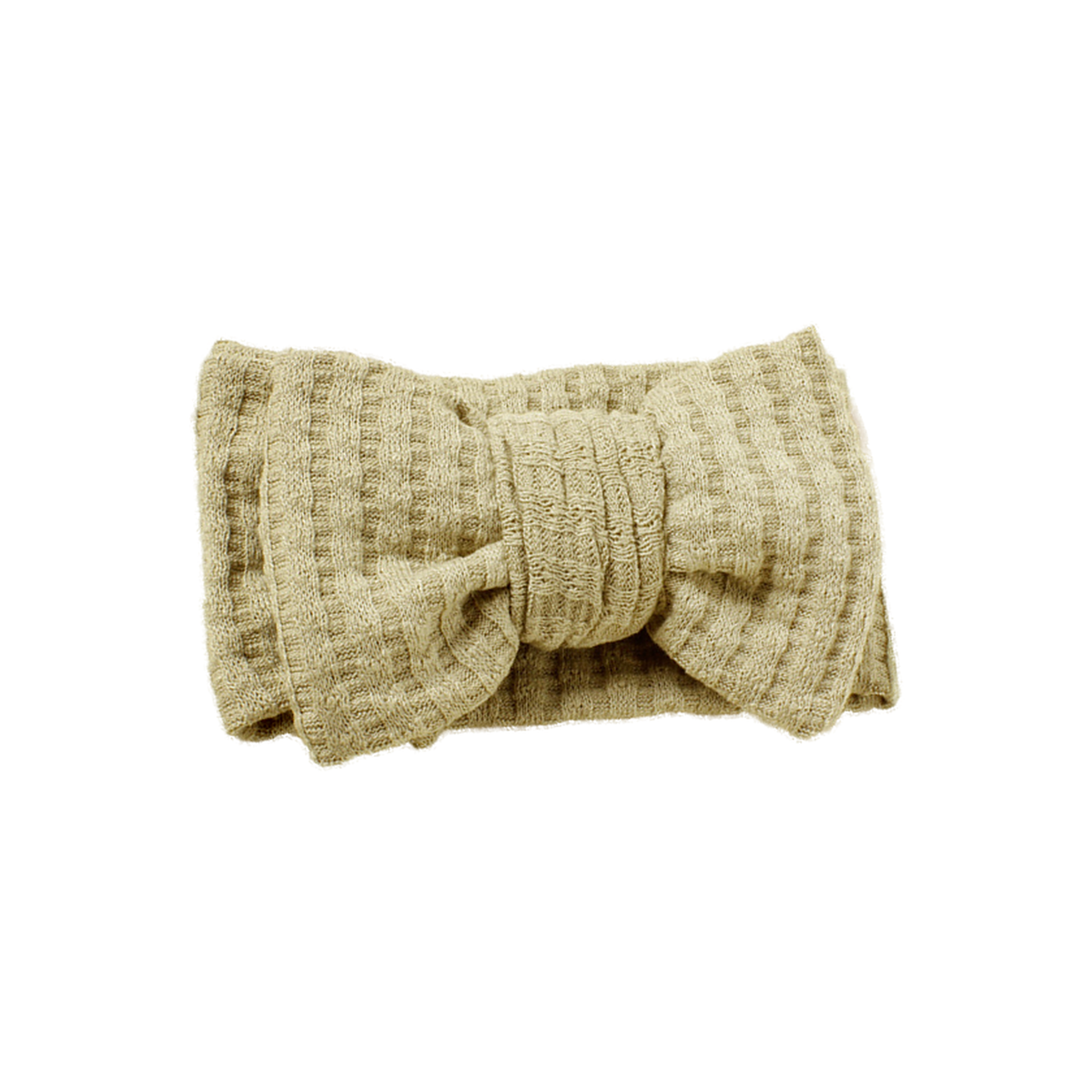 Juniper waffle knit baby bow headband in sage