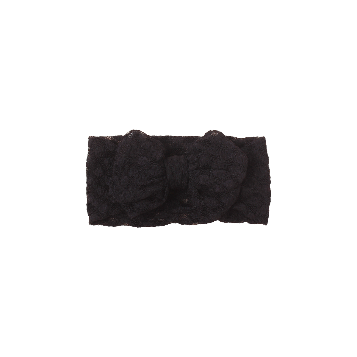 Lulu lace baby bow headband in black, classic black