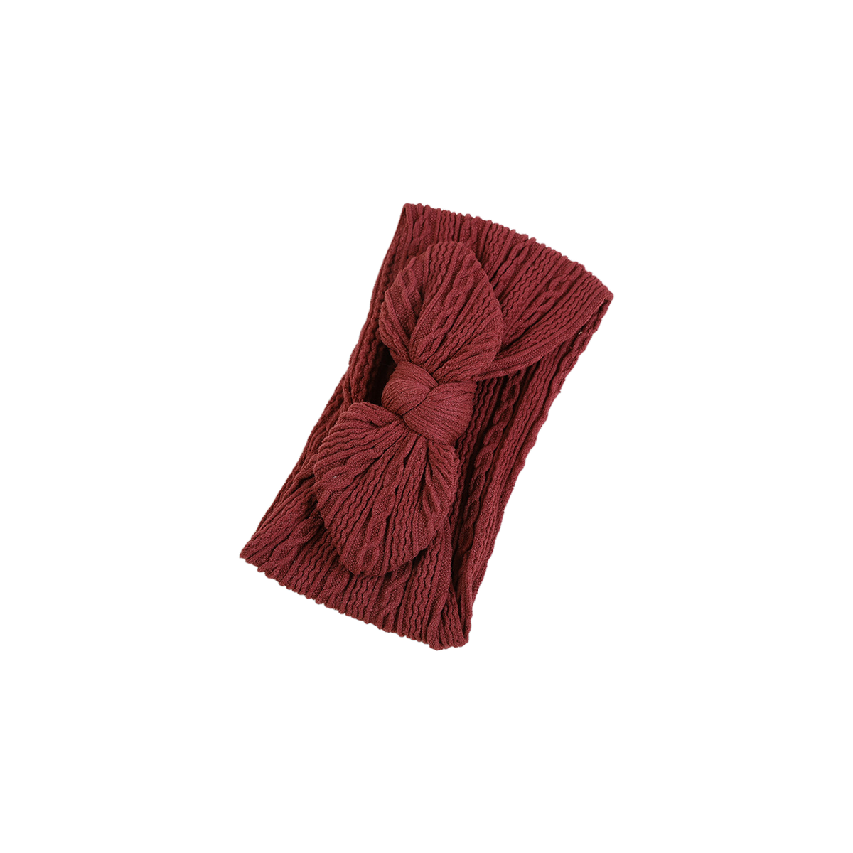 Mabel knit baby bow headband in magenta, deep burgundy wine