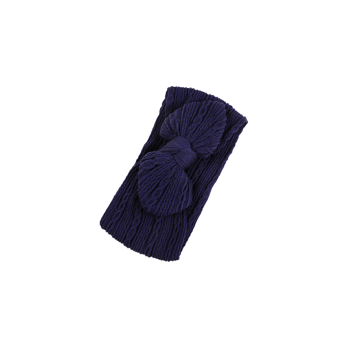 Mabel knit baby bow headband in navy, deep navy blue