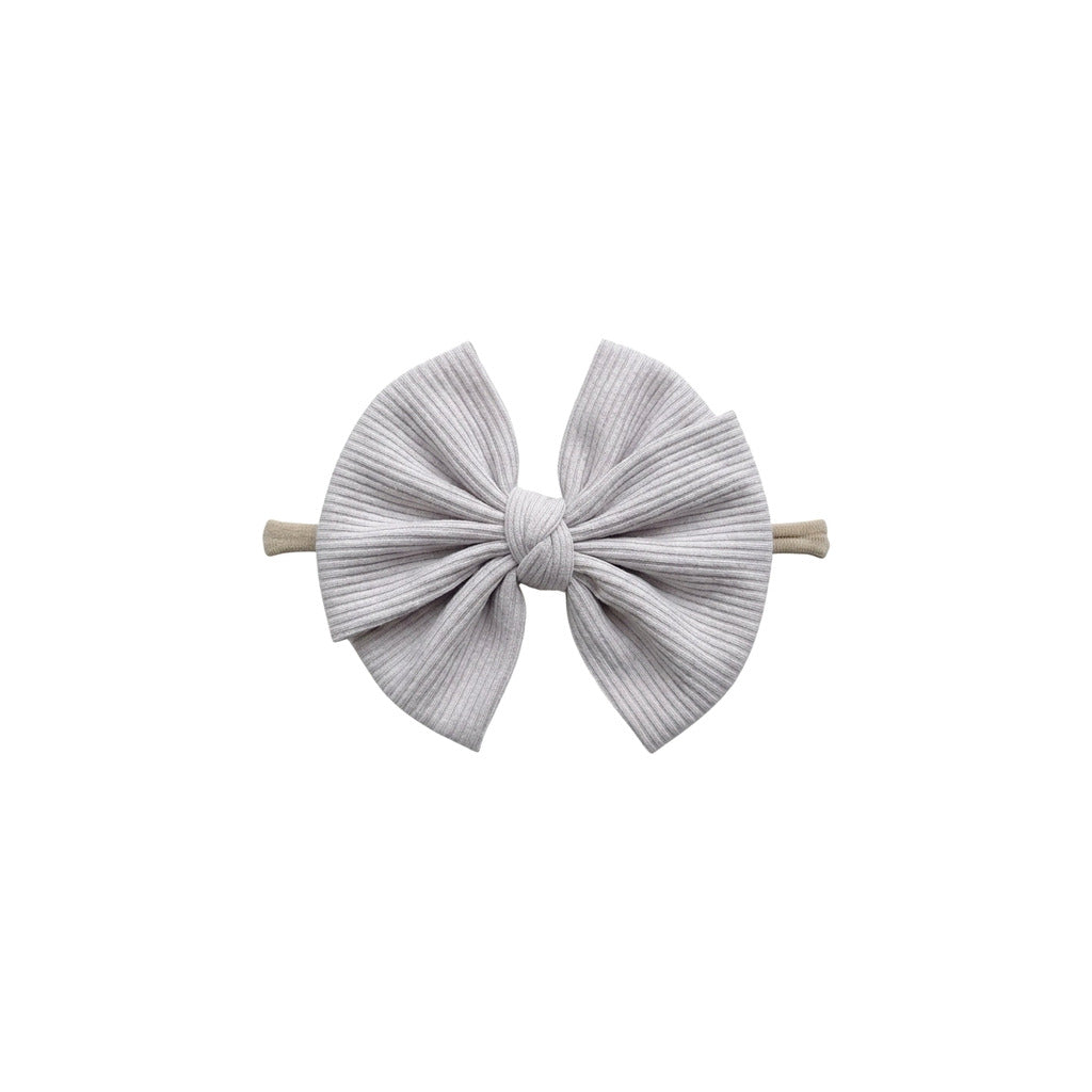 Margot mini textured baby bow headband in grey