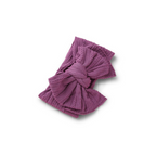 Mauve purple double bow baby headband by Sommerfugl Kids