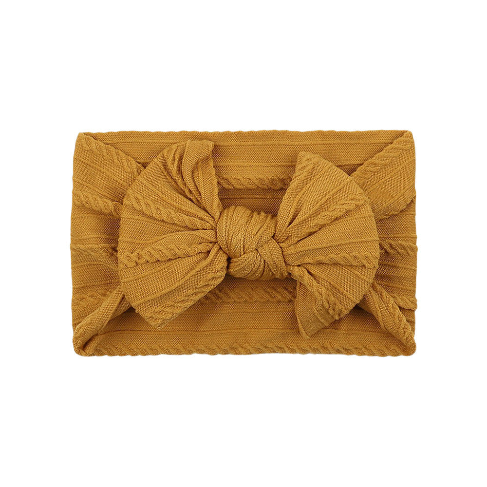 Bowie Bow Single Cable Knit Headband in 38 Colours