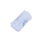 Pixie pointelle baby bow headband in powder blue