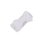 Pixie pointelle baby bow headband in white