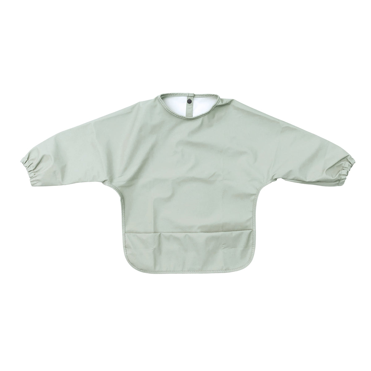 Plain waterproof baby smock bib long sleeve in Aloe Green by Sommerfugl Kids