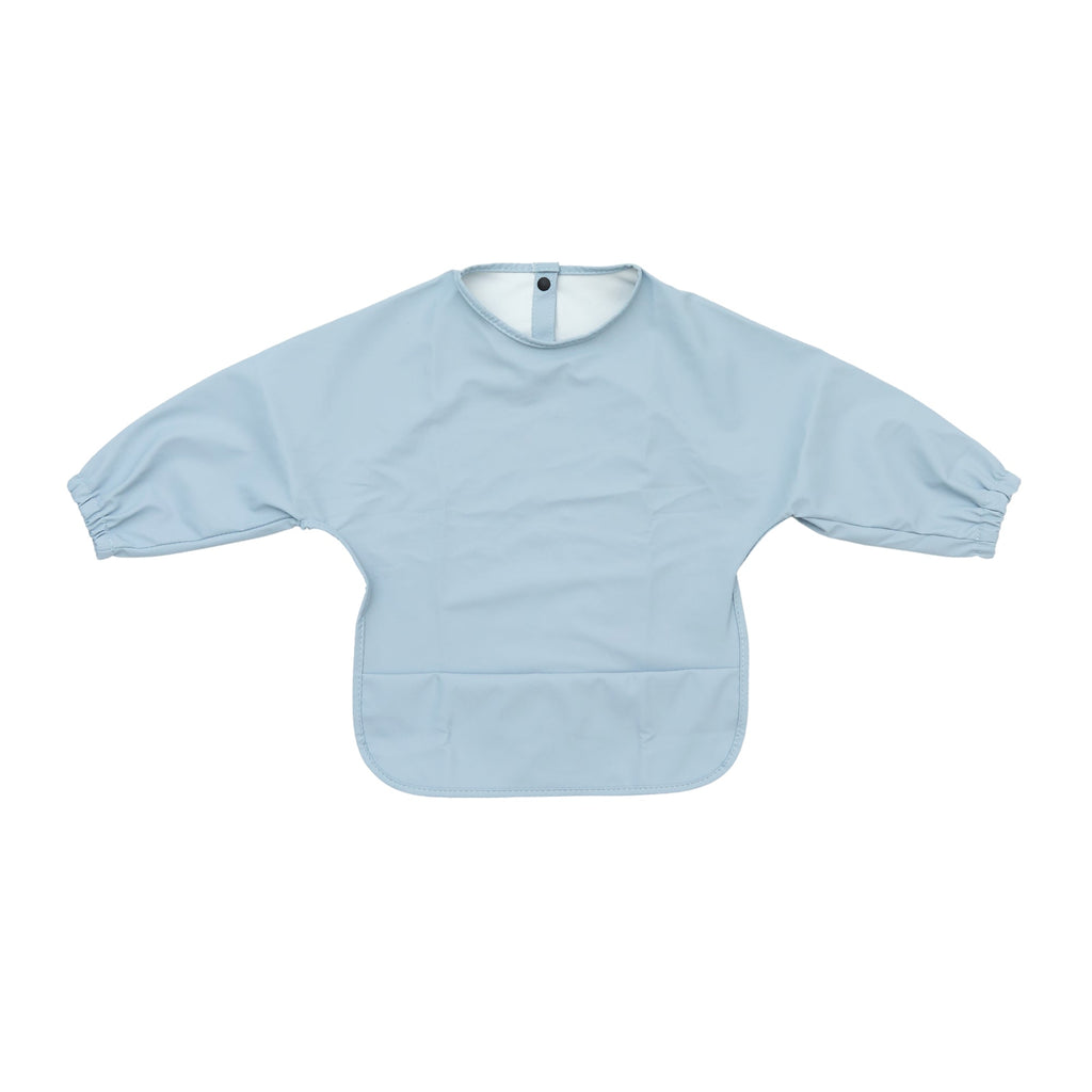 Plain waterproof baby smock bib long sleeve in Bubble Blue by Sommerfugl Kids