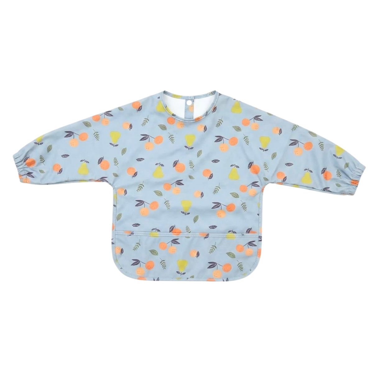 Premium print waterproof long sleeve baby smock bib in blue perfect pair