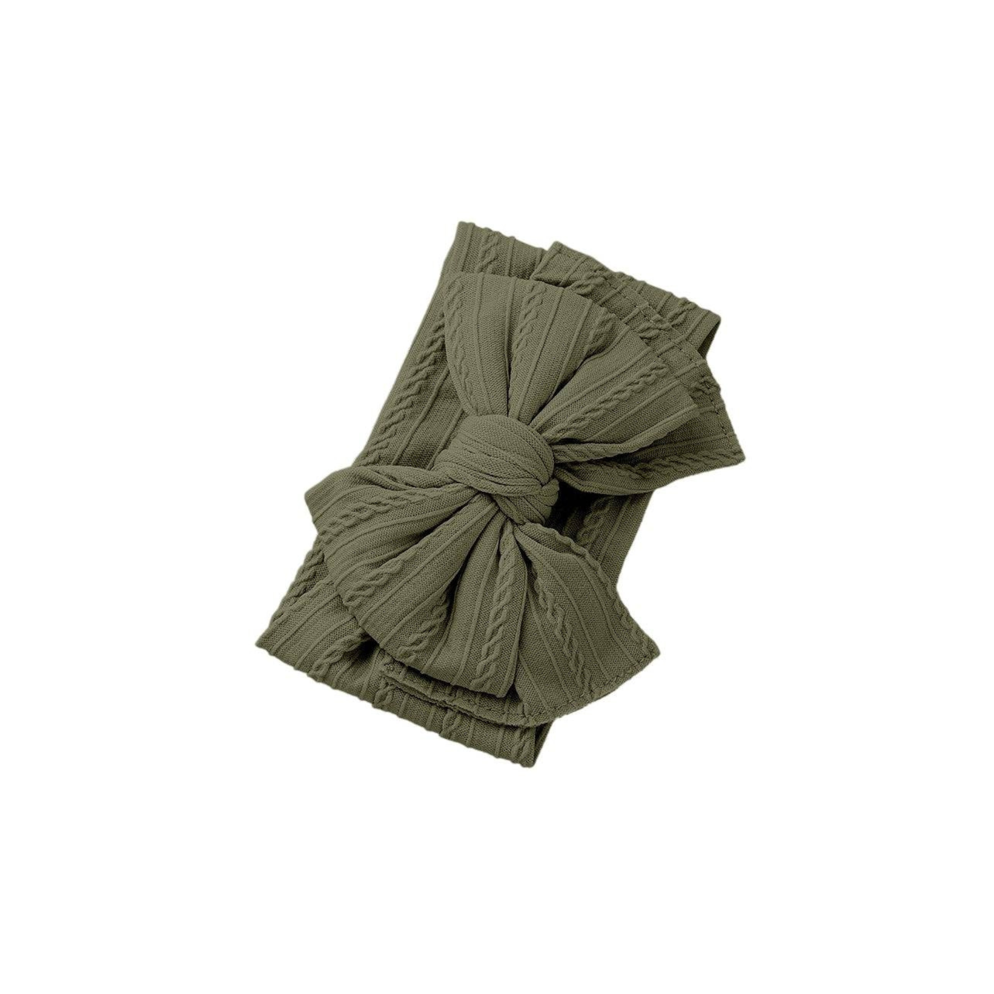 Bowie Cable Knit Double Bow Headband — baby headband gift-ready packaging and presentation