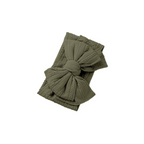 Sage green double bow baby headband by Sommerfugl Kids