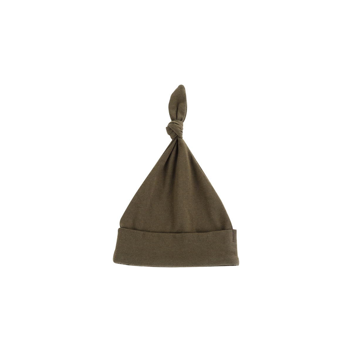 Scout top knot baby beanie in sage