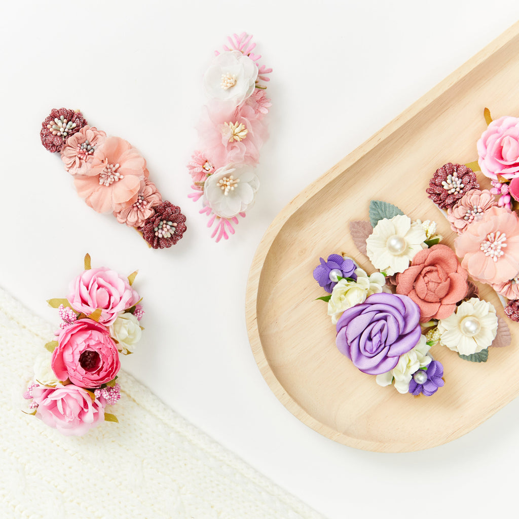 Delicate Baby Flower Crown with Pearls: Flower Girl Headband — cat baby headband showing face and soft texture