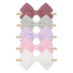 Tinka Bow Baby Headband 5 Pack in Blush