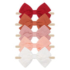 Tinka Bow Baby Headband 5 Pack in Clay