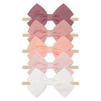 Tinka Bow Baby Headband 5 Pack in Coral