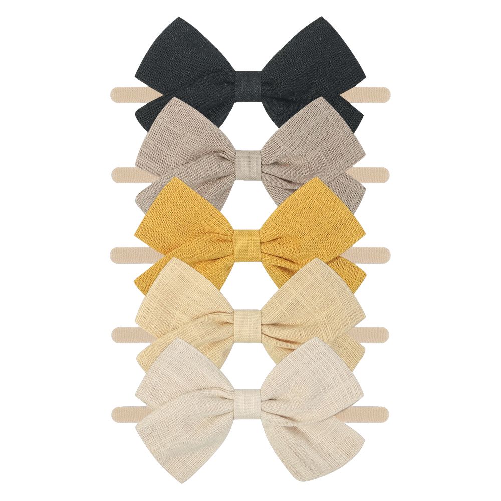 Tinka Bow Baby Headband 5 Pack in Desert