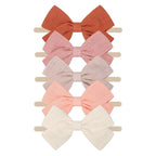 Tinka Bow Baby Headband 5 Pack in Ember