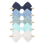 Tinka Bow Baby Headband 5 Pack in Harbour