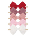Tinka Bow Baby Headband 5 Pack in Peony