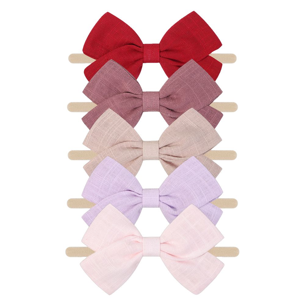 Tinka Bow Baby Headband 5 Pack in Posy