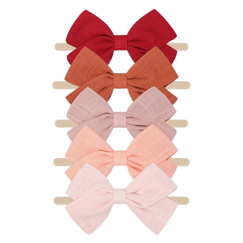 Tinka Bow Baby Headband 5 Pack in Sorbet