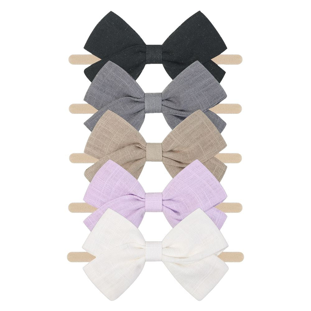 Tinka Bow Baby Headband 5 Pack in Violet