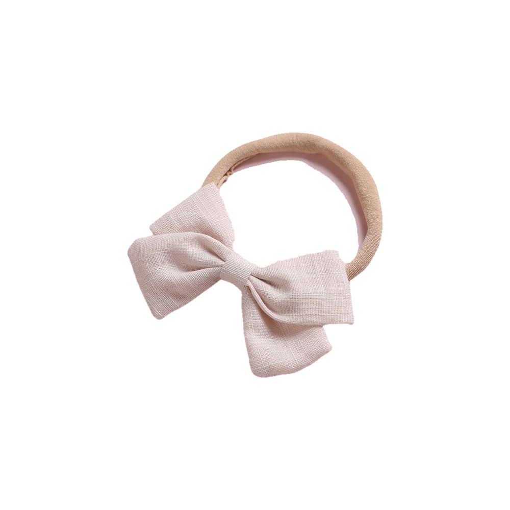 Tinka tiny bow baby headband in chalk