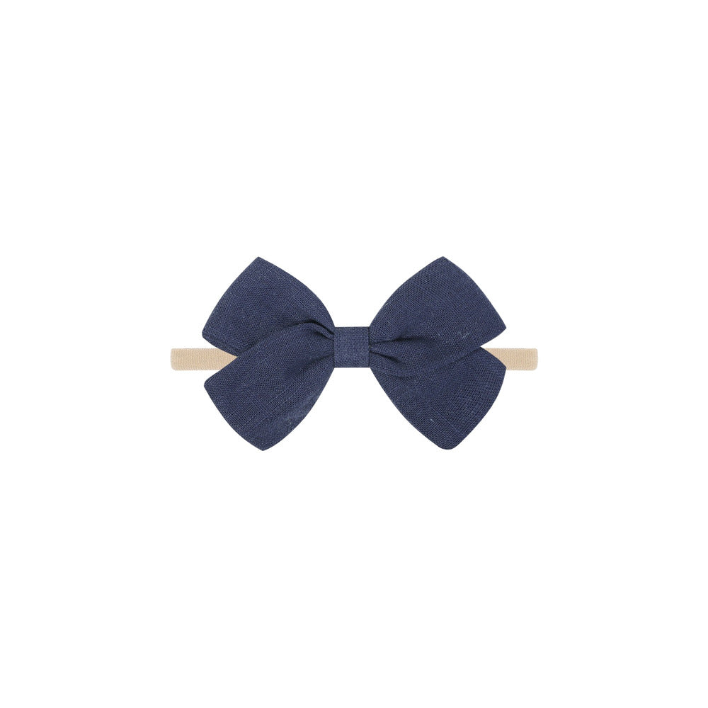 Tinka tiny bow baby headband in navy