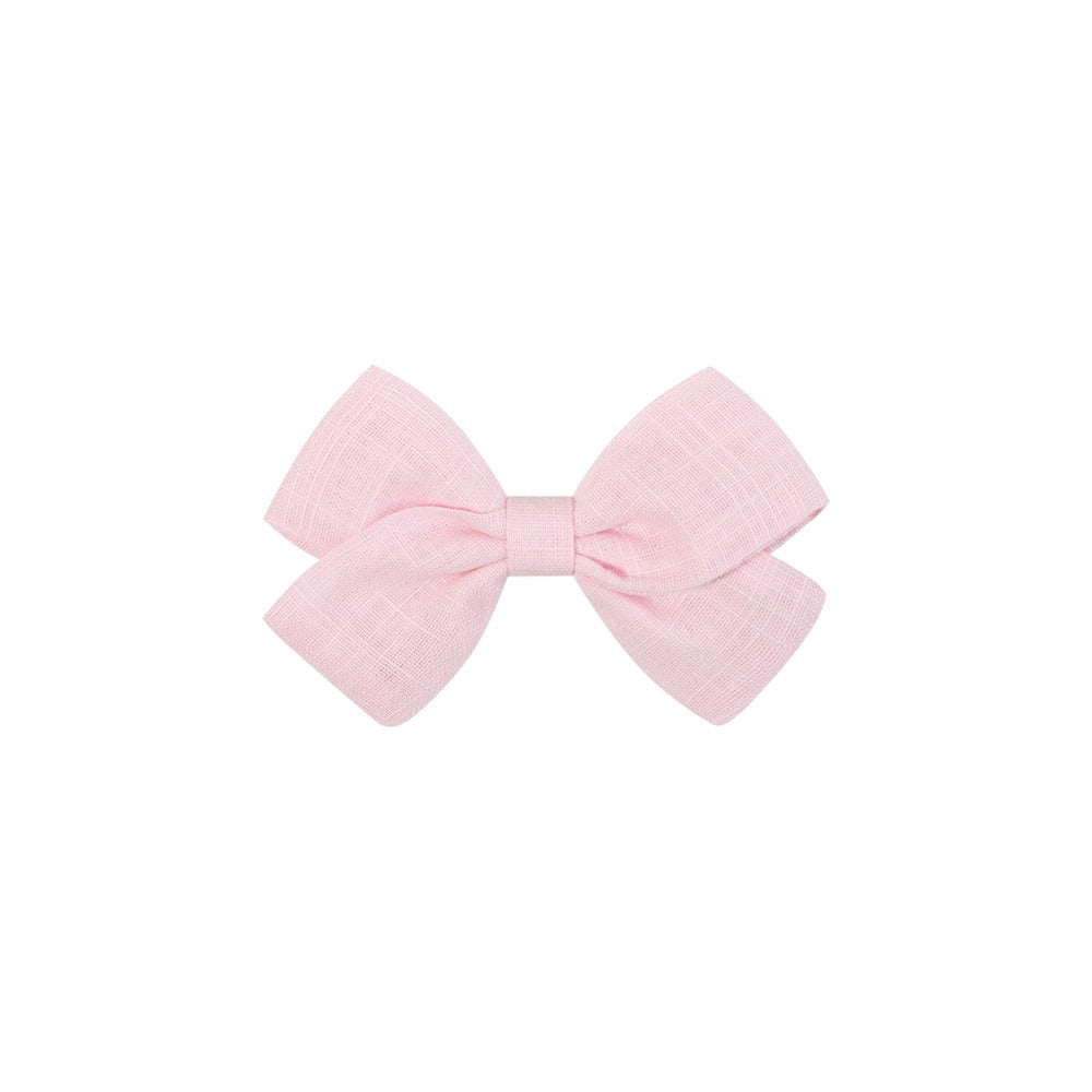 Tinka tiny bow baby headband in peony