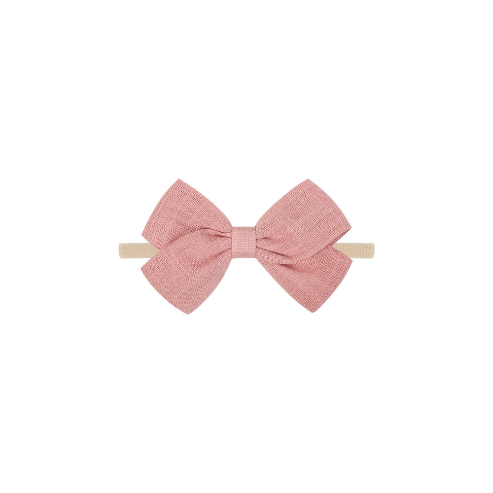 Tinka tiny bow baby headband in rust